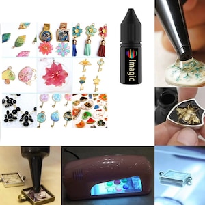 Liquid UV cure jewelrly cold enamel, vitrage colors, lens effect, thick coat