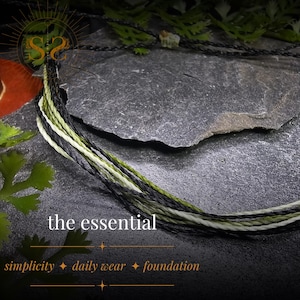 The Essential - Anklet | Forest Green Woven Anklet: Minimalist Witch Jewelry, Adjustable Cord