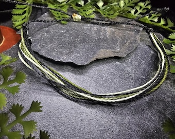 Forest Green Woven Anklet: Minimalist Witch Jewelry, Adjustable Cord