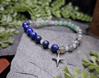 Artist’s North Star Bracelet — Lapis, Fluorite, Labradorite & Aventurine | Focus, Creative Direction, Follow-Through, Momentum
