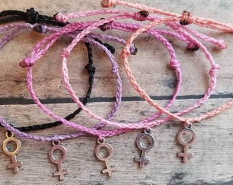 The Maiden Brigid Imbolc Waxed Adjustable Woven Charm Friendship Bracelet | Wiccan Paganism Wheel of the Year Sabbat Gift