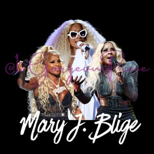 Mary J Blige PNG Download, Mary J Blige t-shirt print, 300 DPI, Transparent Background, Mary J Blige For the Fans Tour