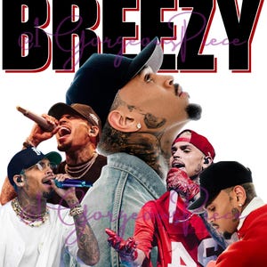 Chris Brown PNG; Breezy T-Shirt Design; Breezy Bowl; Download file; 300 DPI transparent background