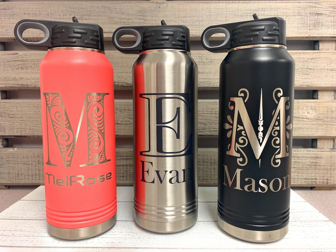 Personalized 32oz Water Bottle With Flip Top Lid Laser - Etsy