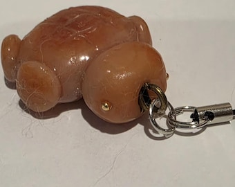 Colgante de moño de tortuga de arcilla polimérica / Colgante de tapón antipolvo / Colgante para teléfono