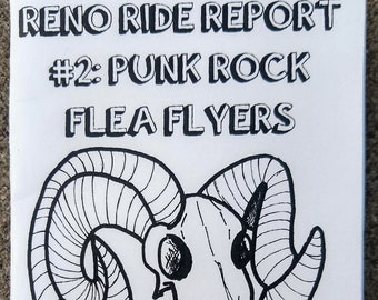 Reno Ride Report 2 or 7 Mini Zine Paper Copy with Vinyl Sticker