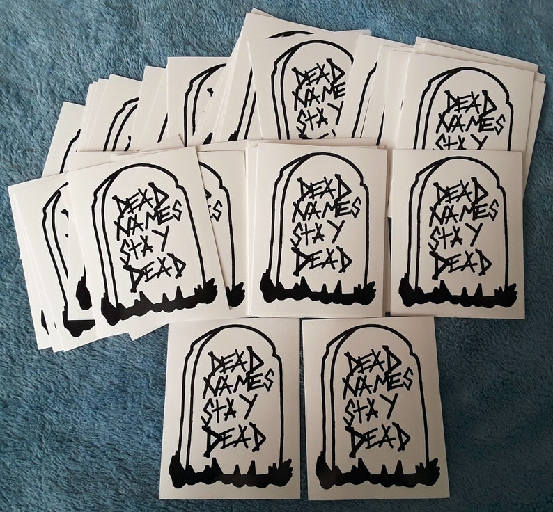 Dead Names Stay Dead Tombstone Vinyl Sticker Waterproof Black Etsy