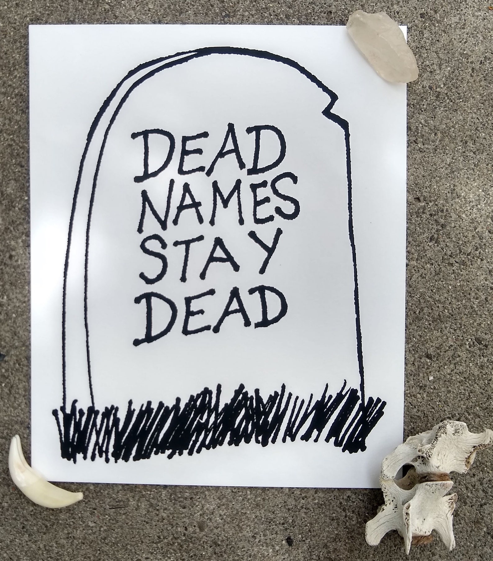 Dead Names Stay Dead Tombstone Hand Printed Fine Art Print Etsy UK