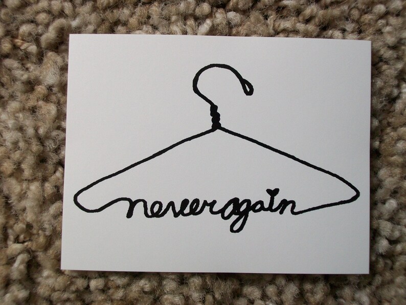 Never Again Prochoice Coat Hanger Vinyl Sticker Waterproof Etsy Norway