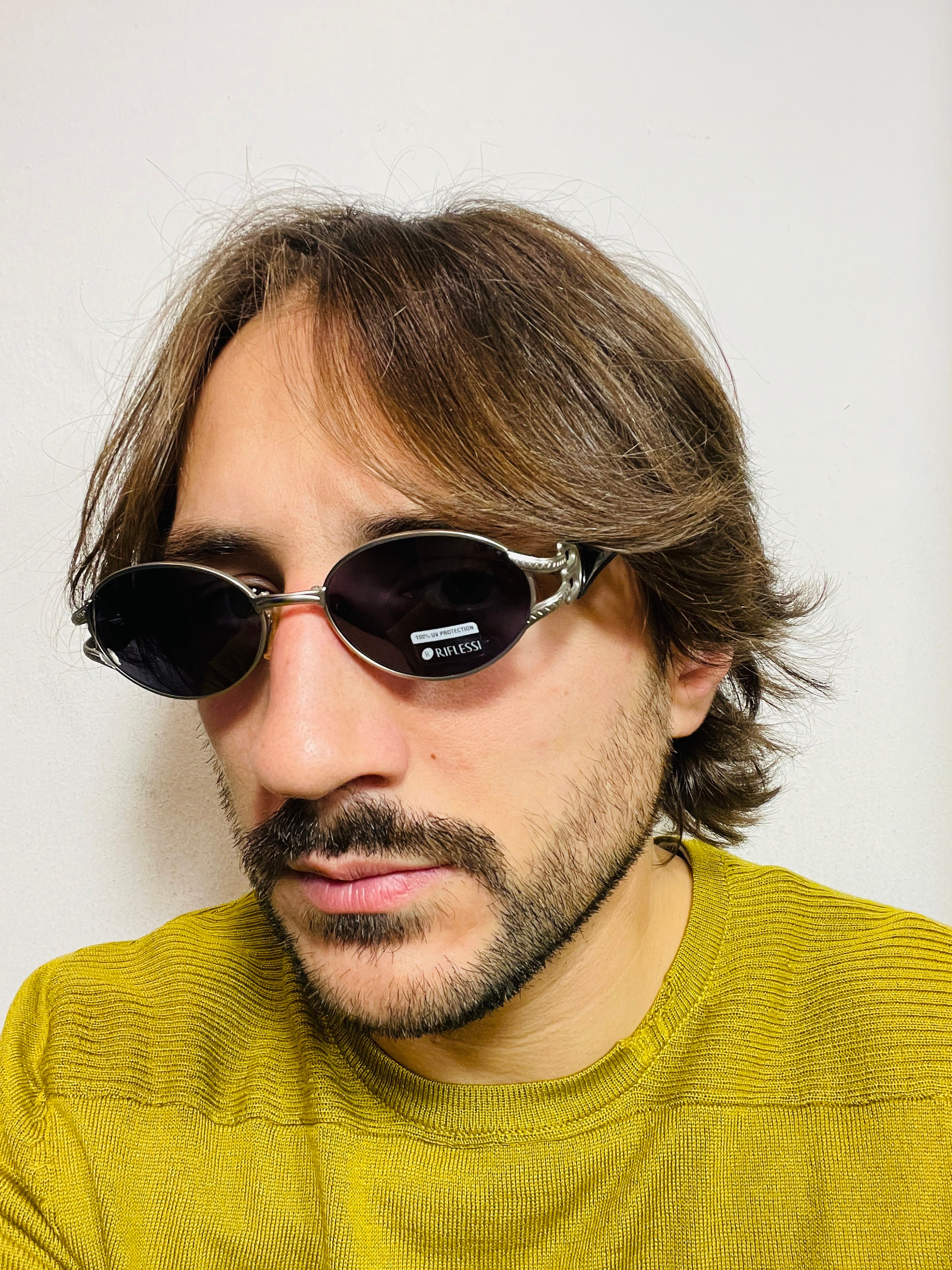 Vintage 90\'s NEW Sunglasses Made In Italy RIFLSSI by Piave Black Gold Accents Vintage RIFIESSI BY PIAVE Sunglasses Model 531 Col. 533E  main image 2