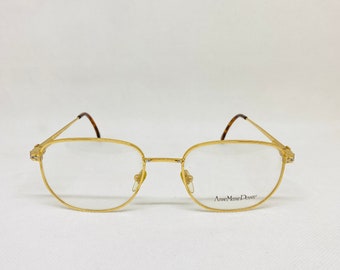 Lunettes Vintage Anne Marie Perris X343 B-16, Monture Argent/brun Ovale - NOS (Neuf Avec étiquettes)