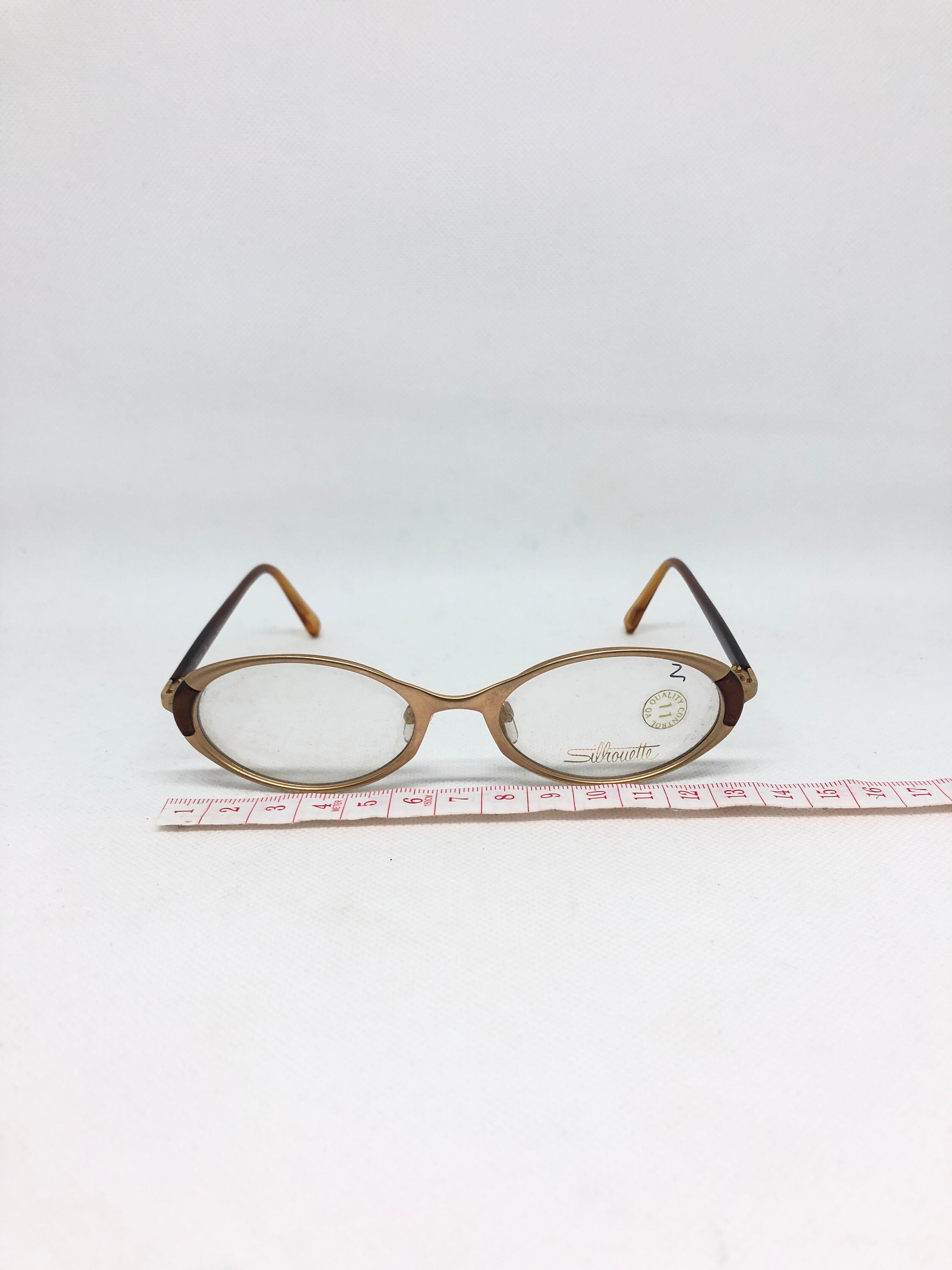Monture De Lunettes Vintage Silhouette M 6192 /20 - Or Multicolore - Forme Ovale - Taille 35mm
