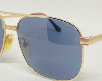 Univis USA Bronzini Gold Square Aviator Sunglasses Vintage Retro Unisex 1970 main image 3