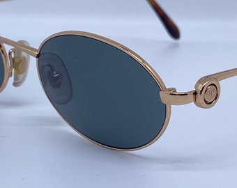 Vintage Y2K Fendi Oval Sunglasses SMALL NARROW Fit FF Logo Brown
