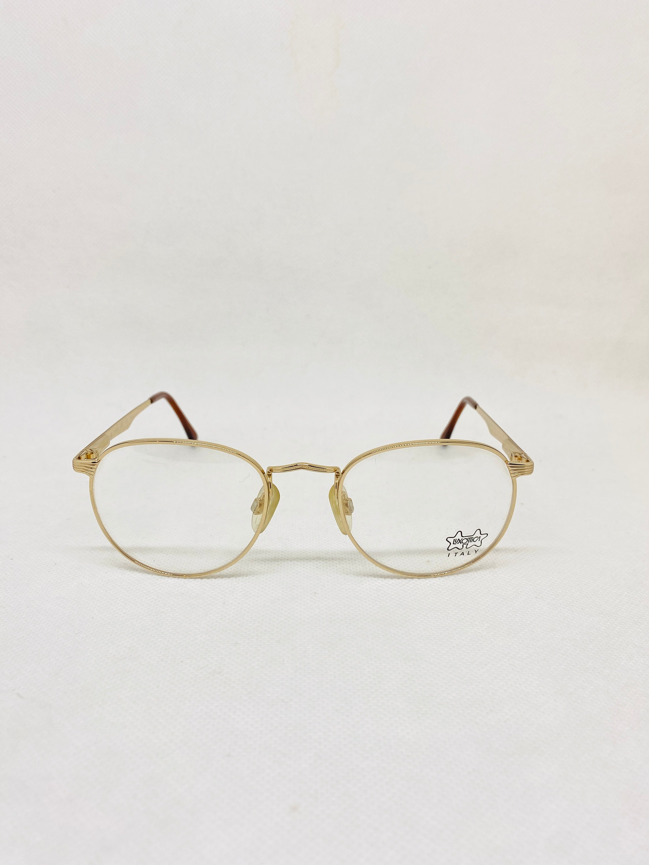Vintage Luxottica Women Eyeglasses Frame Gold Tone Memorize 6527 50[]20 Glasses Luxottica Gold Eyeglass Frames for sale | eBay main image 3