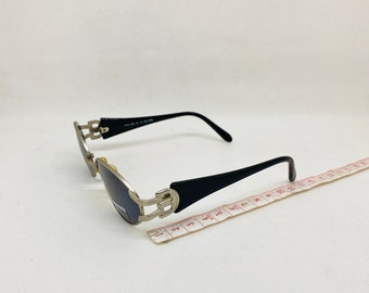 Vintage 90\'s NEW Sunglasses Made In Italy RIFLSSI by Piave Black Gold Accents Vintage main image 4