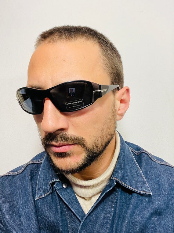 Lunettes De Soleil Emanuel Ungaro Vintage - Monture Bordeaux Perlée, Verres Marron - Italie