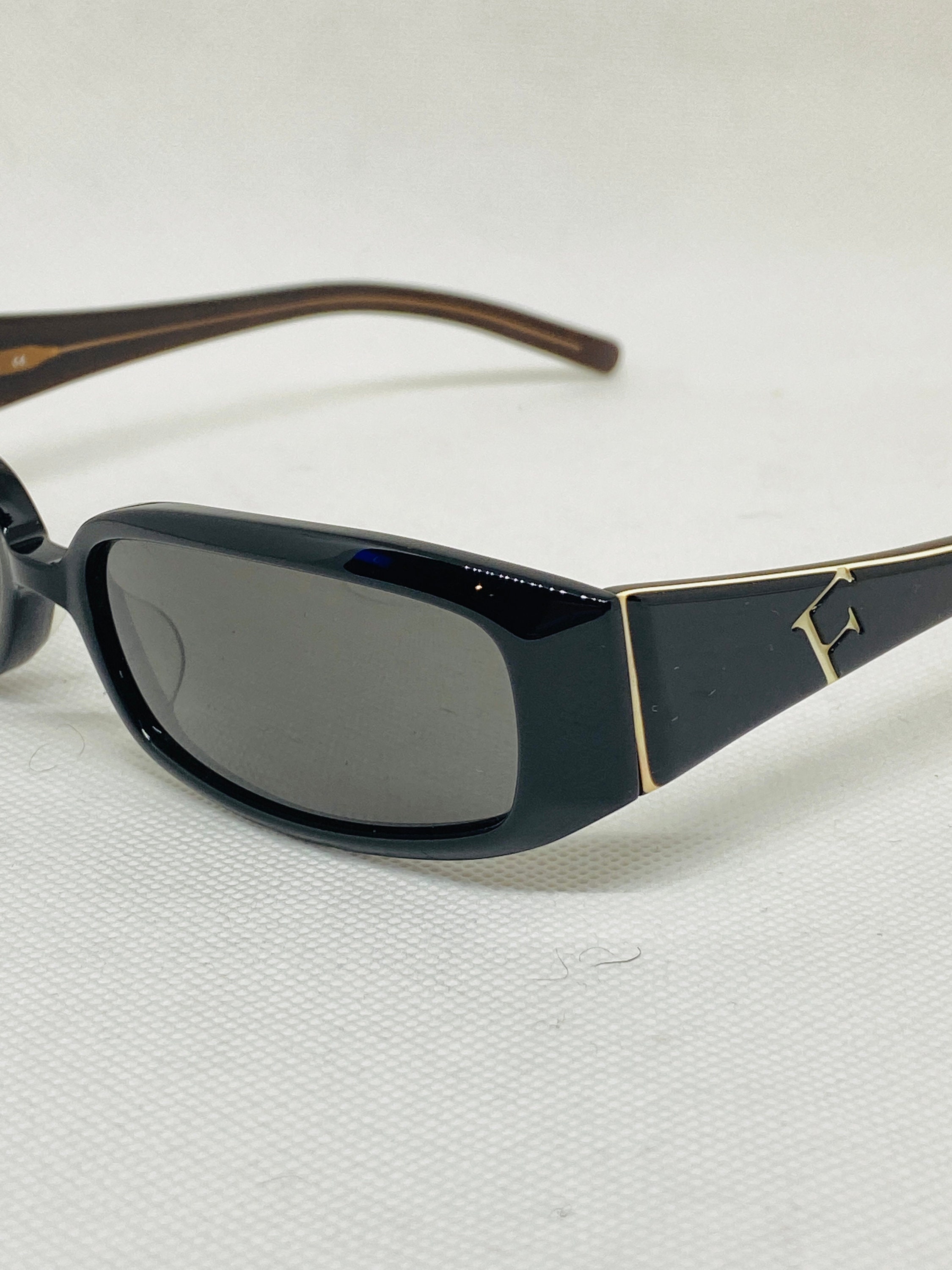 Furla Cream Sunglasses with Black Case FURLA BLACK LEATHER HARD SUNGLASSES EYEGLASSES VELVET LINED  main image 4