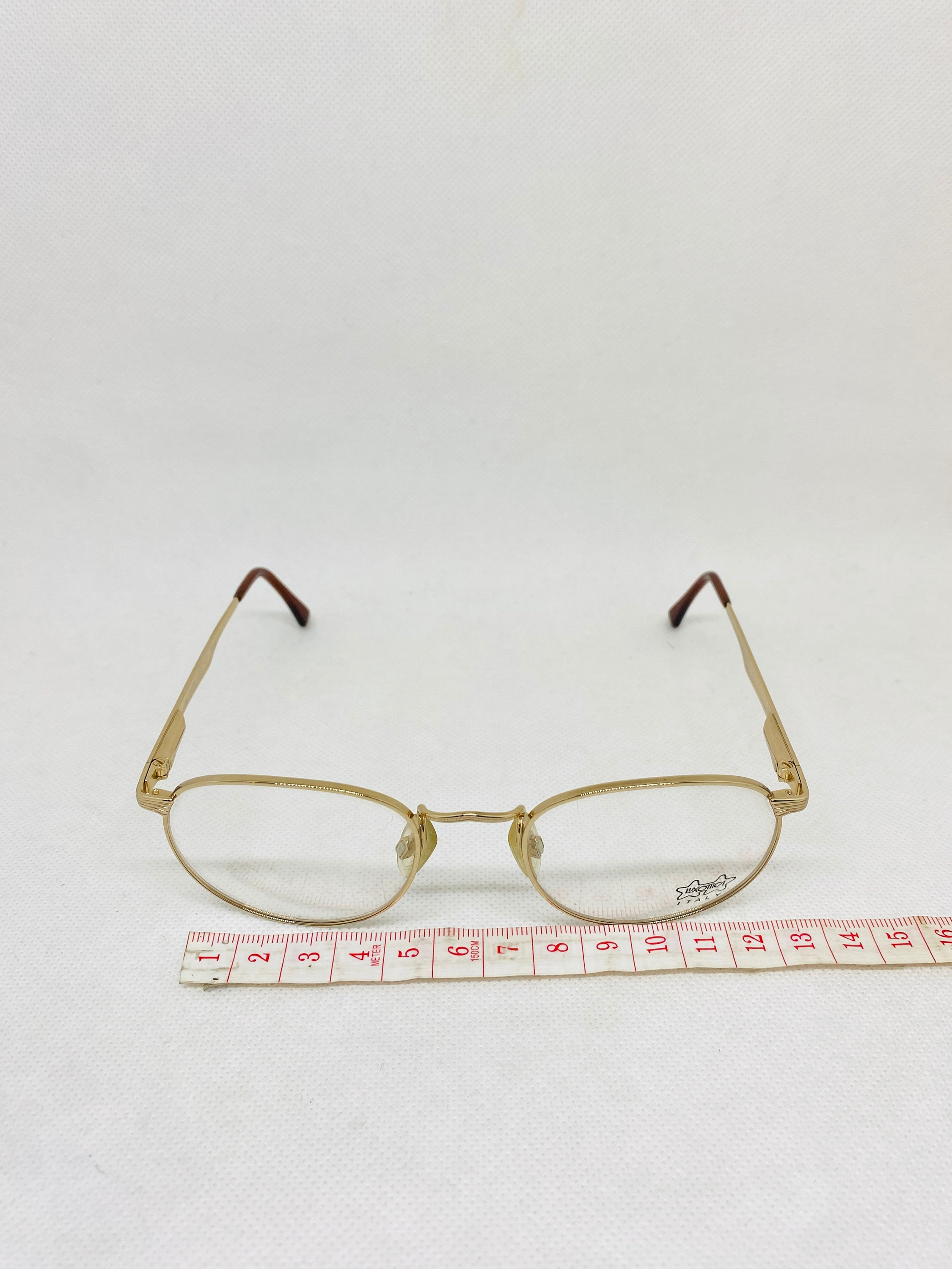 Vintage Luxottica Women Eyeglasses Frame Gold Tone Memorize 6527 50[]20 Glasses Luxottica Gold Eyeglass Frames for sale | eBay main image 4