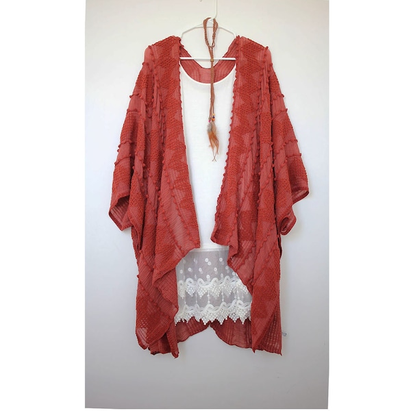 Rust Orange Soft Kimono for women