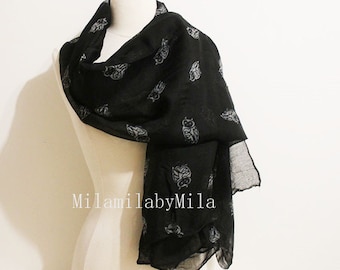 Owl collection by Kongle Owl print scarf