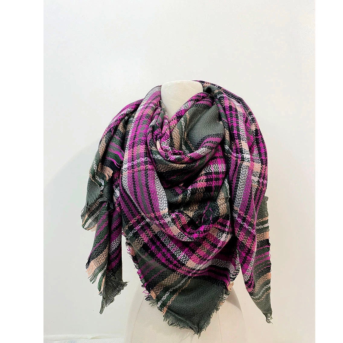 Buy Gray Purple Pink Blanket Scarf Unique Gifts Plaid Blanket Online in  India