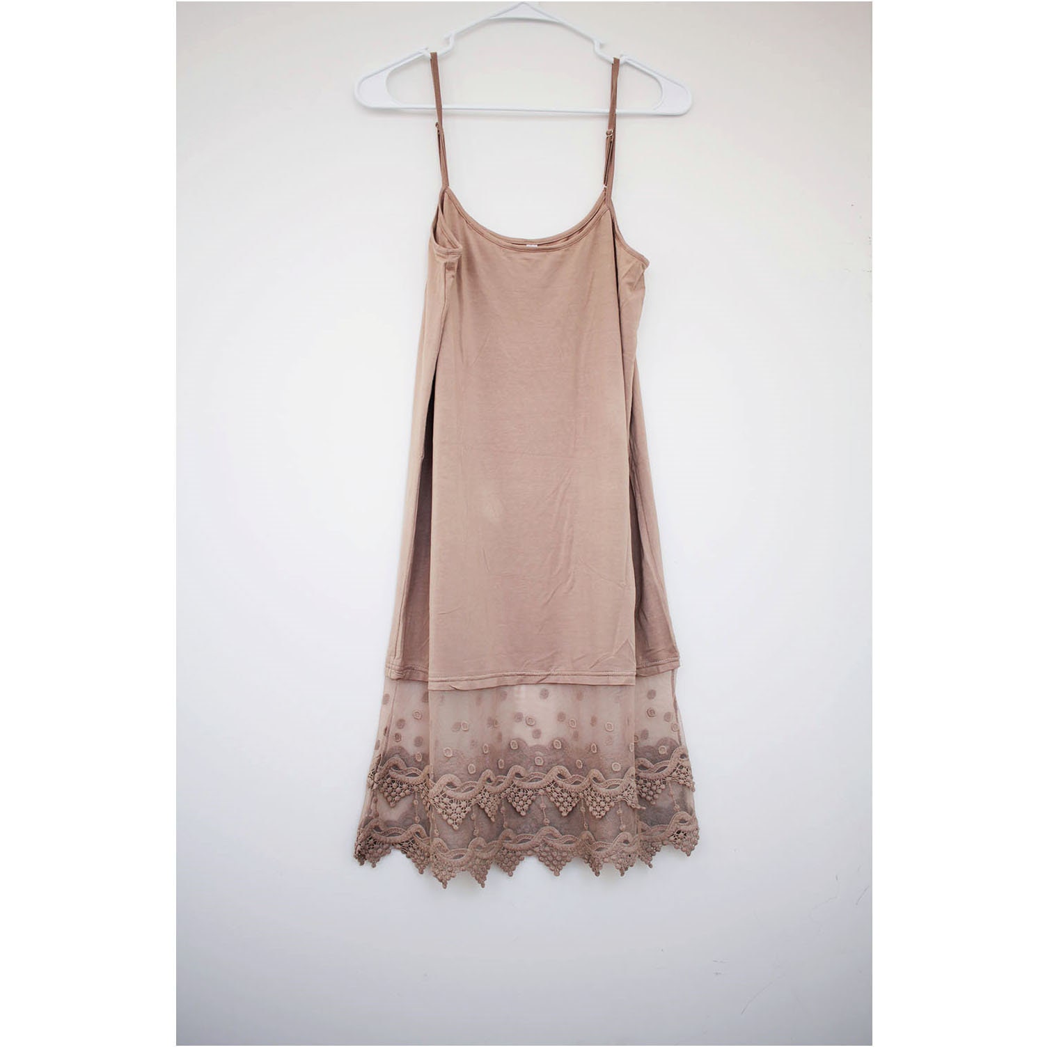 MINA Natural Nude Beige Slip Dress Extender With Lace Trim on Bottom -   Canada