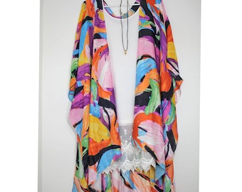 Rainbow Feather Kimono