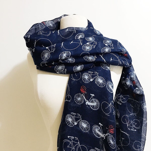 Bicycle Scarf | Antique Bike Scarf | Bicycle Infinity Scarf | Bike Infinity Scarf | Biker Scarf | Biker Gift | Cyclist Scarf