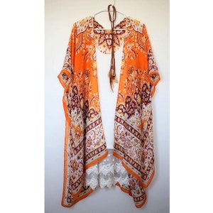 boho vintage cream glitter kimono cardi cover . one size main image 0