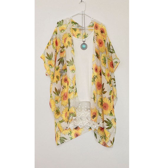 sunflower kimono cardigan