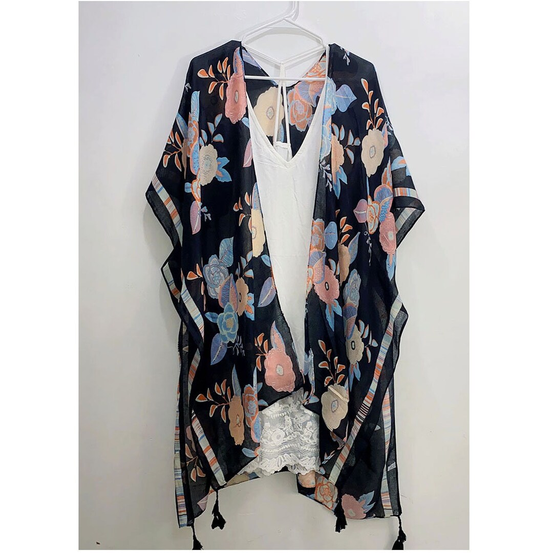 Women Beach Kimono Cover up Sage Boho Pool Kimonos Duster Cardigan Tops