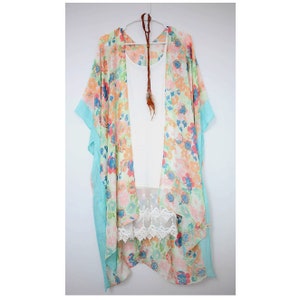 pastel kimono with floral print