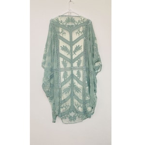 Sage Lace Leaf Kimono for Bridal Shower Bridesmaid Gifts