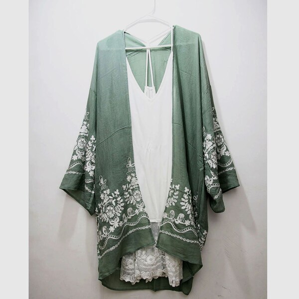 EMBROIDERED SILK KIMONO SANDY
