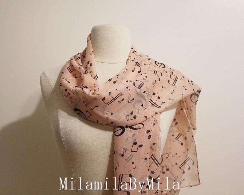 Piano Infinity Scarf Music Sheet Infinity Scarf Navy Blue Etsy