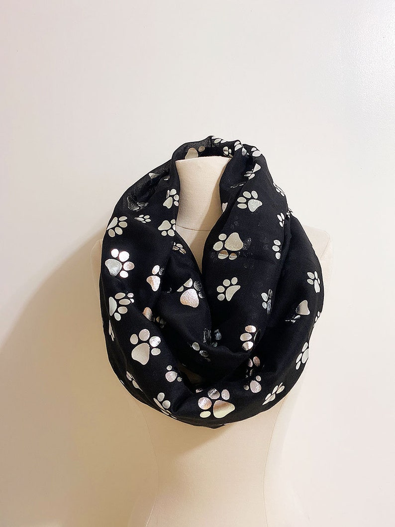 Dog Paw Infinity Scarf Dog Paw Print Scarf Animal Scarf Etsy