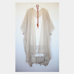 Lightweight Beige Boho Kimono