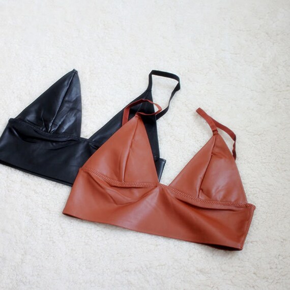 Buy Buy 2 Get 1 Free Item, Faux Leather Bralette Bra for Women Plus Size XL  XXL Available Online in India 