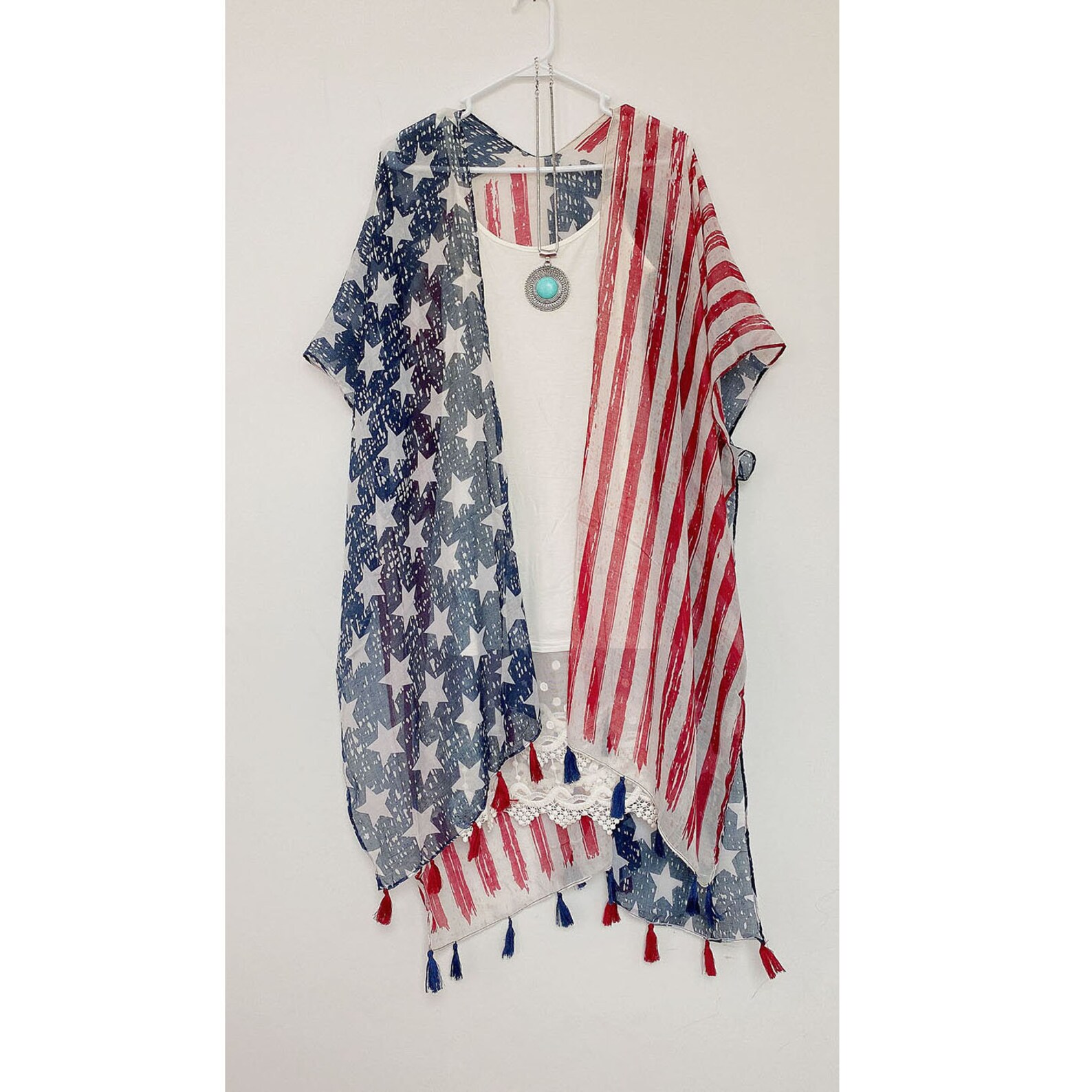 American Flag Lightweight Kimono Etsy