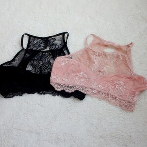 Black bralette halter neck best sale