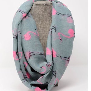 Pink Flamingo scarf, Fashion Scarf, Christmas Gift, women Fashion Accessory, animal scarves, flamingo lover, Gift scarf image 2