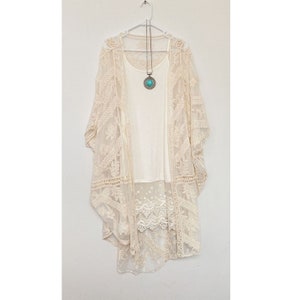 Sage Lace Leaf Kimono for Bridal Shower Bridesmaid Gifts Ivory