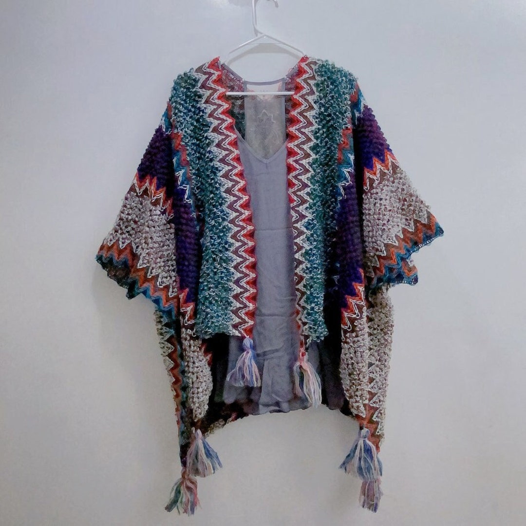Knit Ruana Fall Fashion Boho Style Lightweight Knit Poncho - Etsy