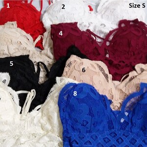 6 X Seamless Lace Bralette Crop Top Bra Cleavage Cover Padded