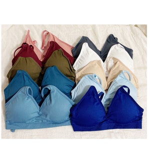Cheap Women's Comfortable Cotton Bra Gift for Mom Fashion Soft Bralette  Underwear Stretch Plus Size Vest Brassiere
