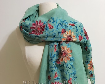 custom embroidered scarves