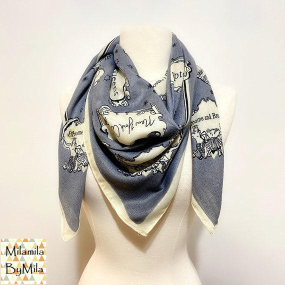 Map Scarf New Yorker Scarf Square Scarf Gray New York City Map