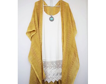 yellow duster sweater