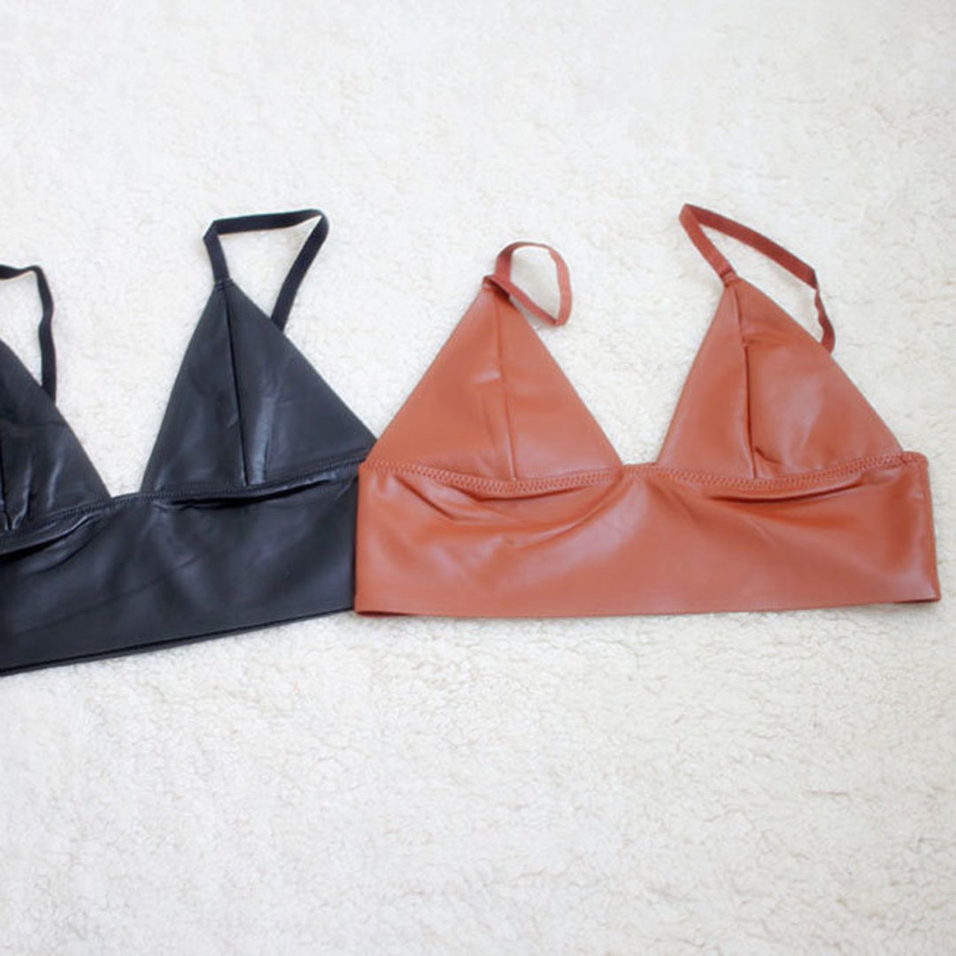 Buy 2 Get 1 Free Item, Faux Leather Bralette Bra for Women Plus Size XL XXL  Available 